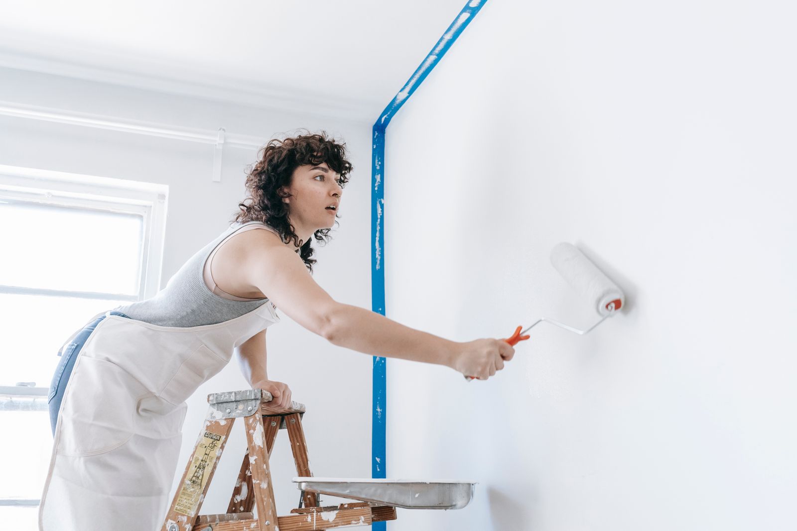 Interior painting in progress